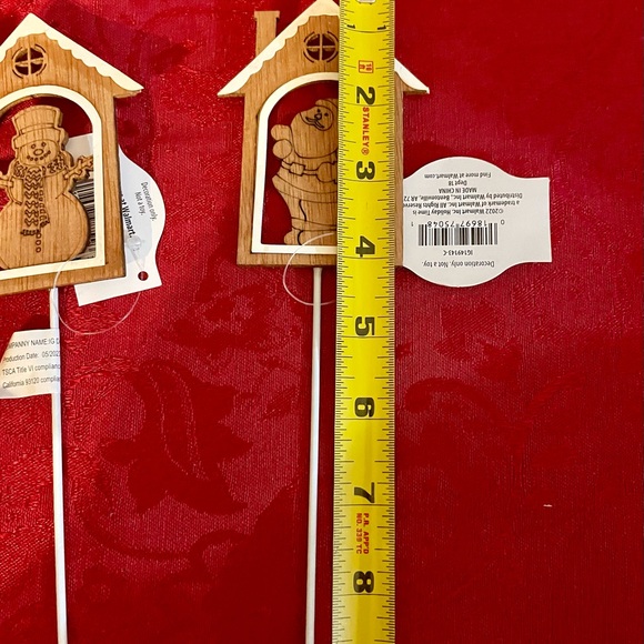 3 Holiday/Christmas wood plant sticks - Picture 6 of 7